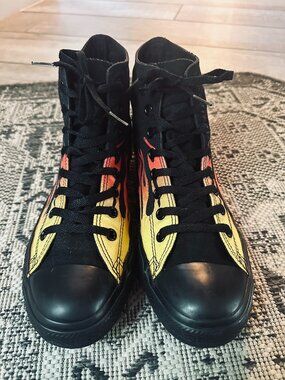 Vintage Converse Chuck Taylor All Star Flame Print High Tops